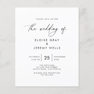 Invitación de boda económica Folleto