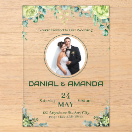 Invitación de boda editable de rusticidad y vegeta
