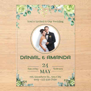 Invitación de boda editable de rusticidad y vegeta