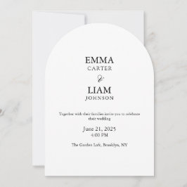 Invitación de boda editable minimalista con arco e