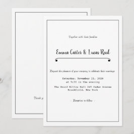 Invitación de boda editable minimalista moderna