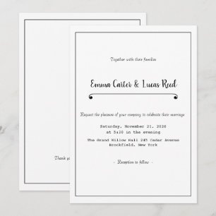Invitación de boda editable minimalista moderna