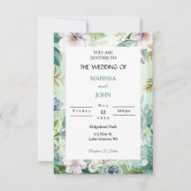 Invitación de boda Elegancia de Jardín de Menta