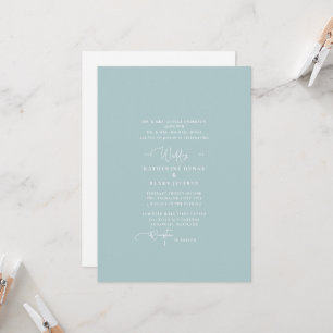 Invitación de boda Elegancia Invernal Azul Hielo