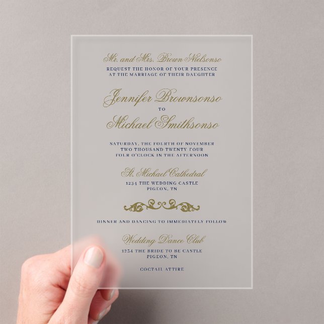 Invitación de boda elegancia oriental oro navy (Insitu (portátil))