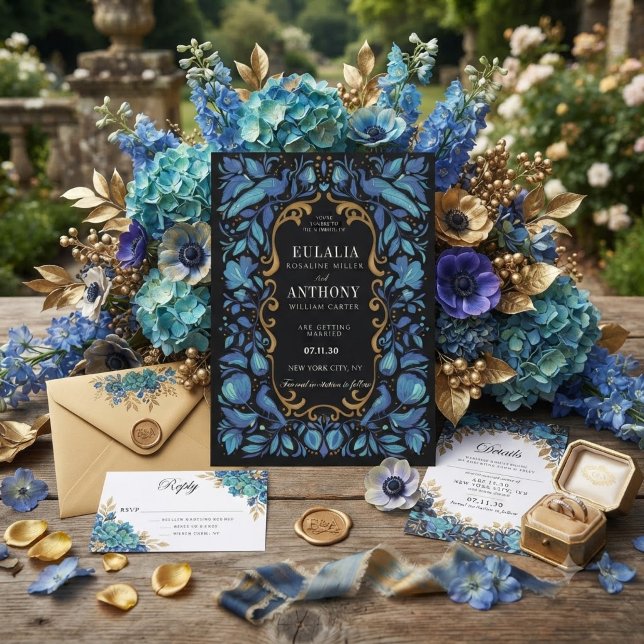 Invitación de boda elegancia real dorada (Subido por el creador)