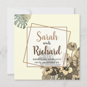 Invitación de boda Elegancia Tropical