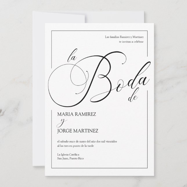 Invitación de Boda_Elegant Boda español (Anverso)