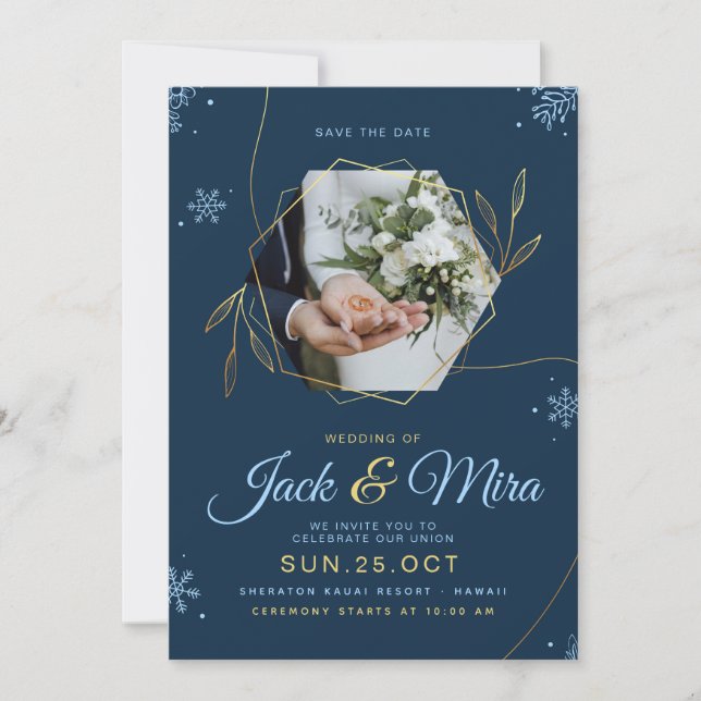 invitación de boda elegante (Anverso)