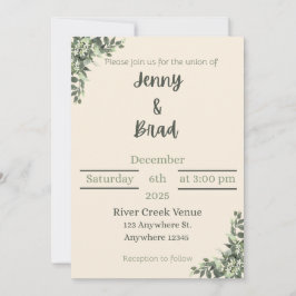 Invitación de boda elegante
