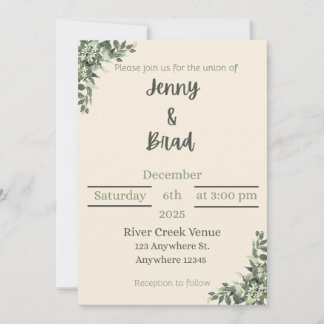 Invitación de boda elegante