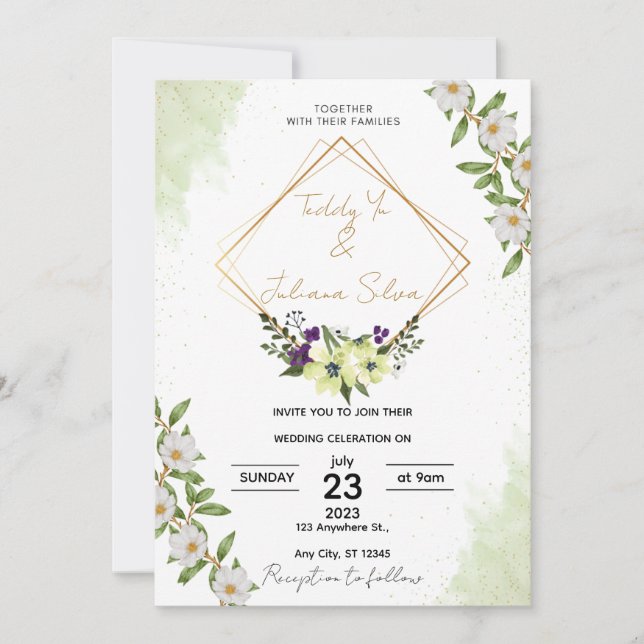 Invitación de Boda Elegante (Anverso)