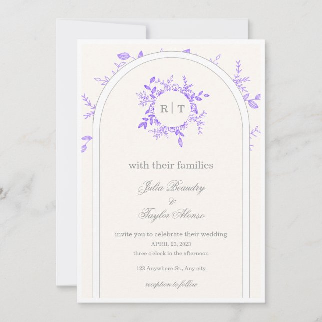 Invitación de boda elegante (Anverso)