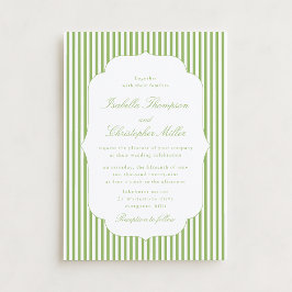 Invitación de boda elegante a rayas de cítricos y 