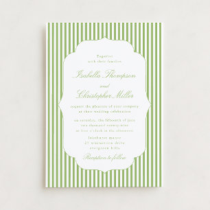 Invitación de boda elegante a rayas de cítricos y 