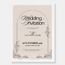 Invitación de Boda Elegante – Arco Floral Beige Di