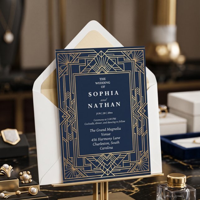 Invitación de Boda Elegante Art Déco (Subido por el creador)