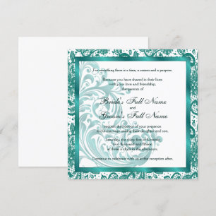 Invitación de boda elegante - Azul turquesa