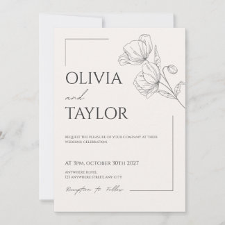 Invitación de boda elegante beige