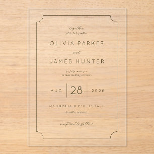 Invitación de Boda Elegante Beige