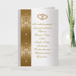 Invitación de boda elegante Borde dorado