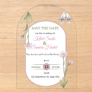 Invitación de boda elegante botánica para guardar