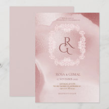 Invitación de Boda Elegante Chic Rosa