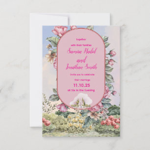 Invitación de boda elegante - Clásica y romántica 