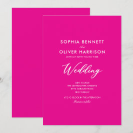 invitación de boda elegante CLÁSICO ROSA simple