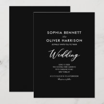 invitación de boda elegante CLÁSICO SIMPLE negro