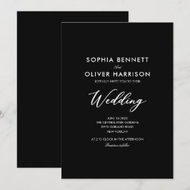 invitación de boda elegante CLÁSICO SIMPLE negro