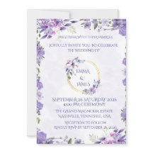 Invitación de boda elegante con acuarela