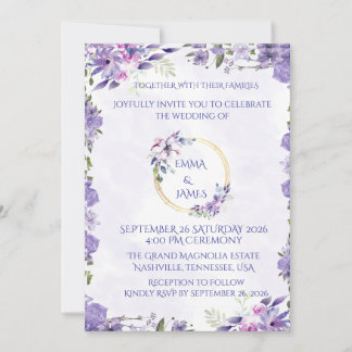 Invitación de boda elegante con acuarela