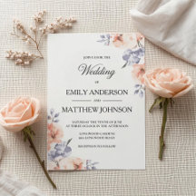 Invitación de boda elegante con acuarela de lavand