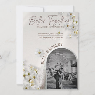 Invitación de Boda Elegante con Brillo de Plata