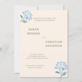 Invitación de boda elegante con diseño floral