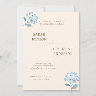 Invitación de boda elegante con diseño floral