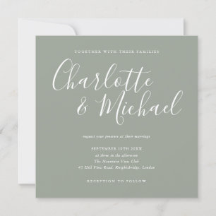 Invitación de boda elegante con firma de Salvia de