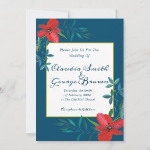 Invitación de boda elegante con flores