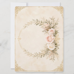 Invitación de boda elegante con flores rosadas y d
