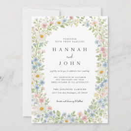 Invitación de Boda Elegante con Flores Silvestres