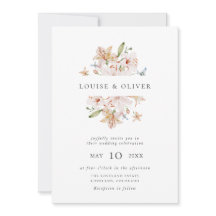 Invitación de boda elegante con flores silvestres
