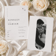 Invitación de boda elegante con foto