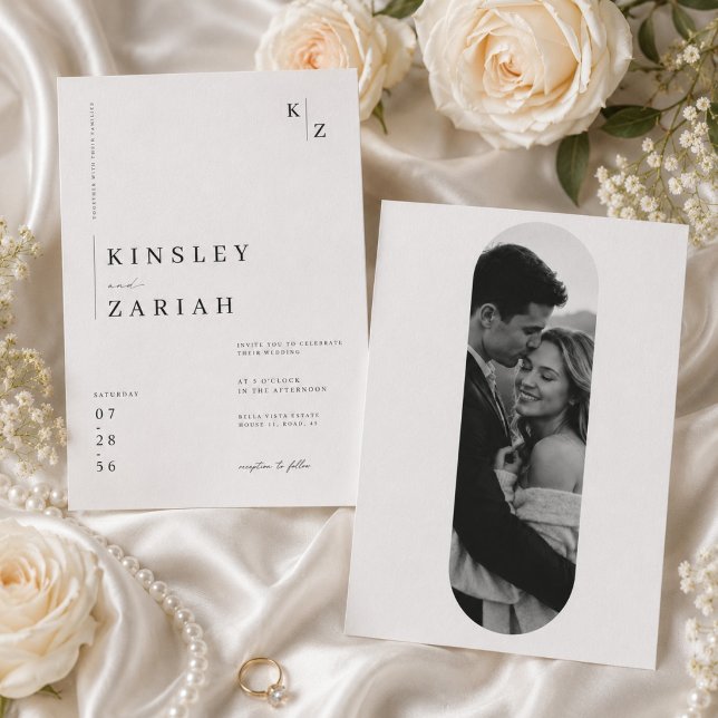 Invitación de boda elegante con foto (Subido por el creador)