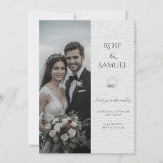 Invitación de boda elegante con foto de novia y no