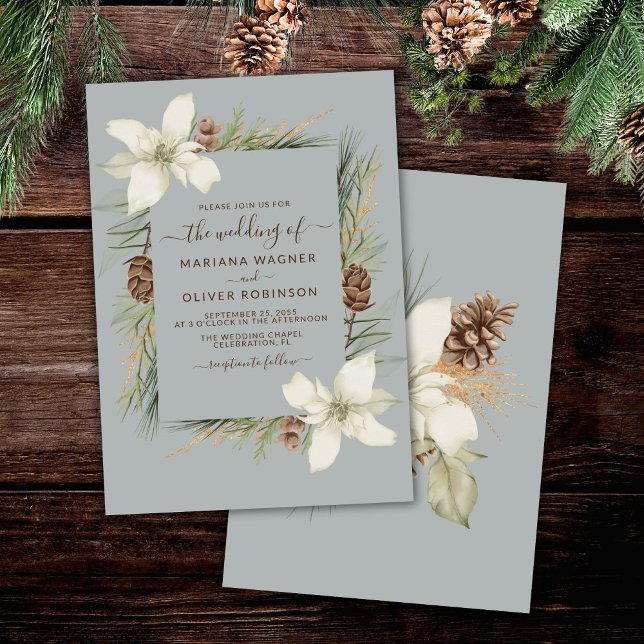 Invitación de boda elegante con guión gris claro d (Subido por el creador)