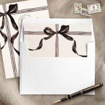 Invitación de boda elegante con lazo de acuarela m