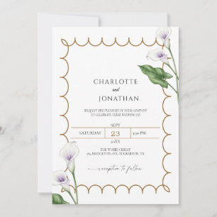 Invitación de Boda Elegante con Lirio de Calla