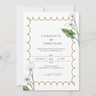 Invitación de Boda Elegante con Lirio de Calla