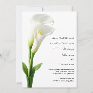 Invitación de Boda Elegante con Lirio de Calla Bei